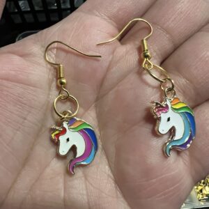 Unicorn Earrings Set (Rainbow & Gold Hook)